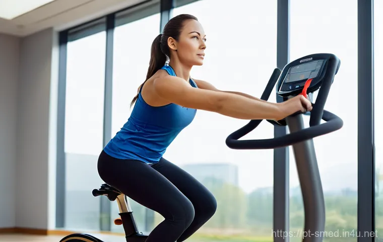 스포츠의학 분야 세부 전공 - **Prompt 1: Focused Rehabilitation in a Modern Clinic**
"A determined female athlete, around 30 ...
